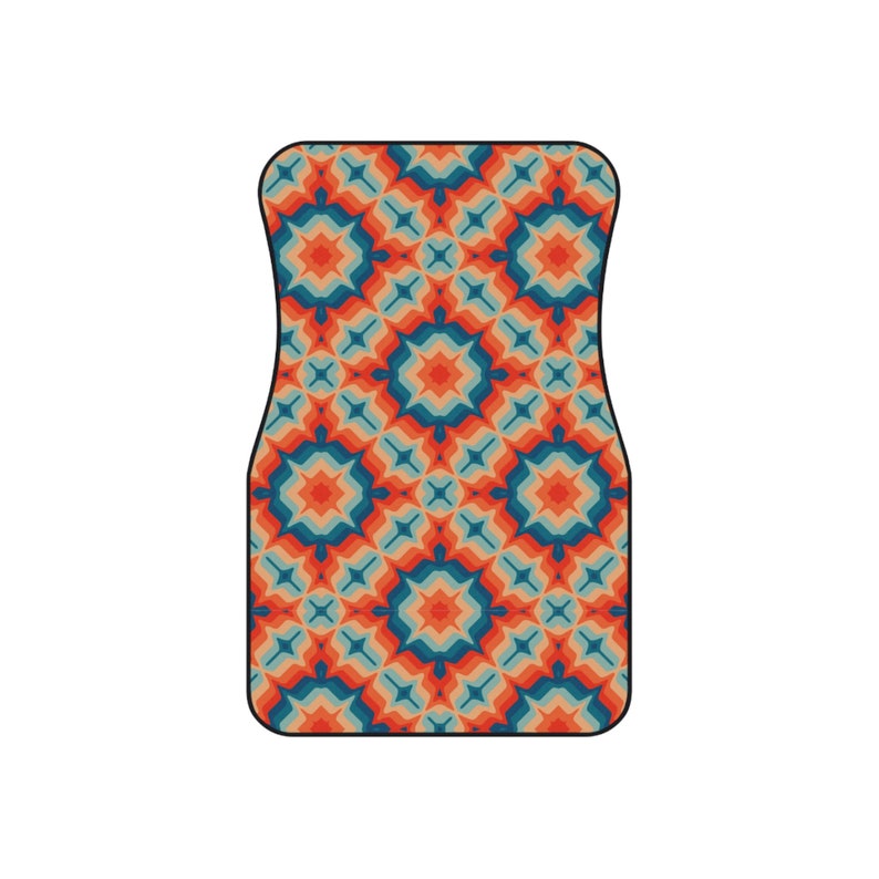 Groovy Retro Car Mats, Geometric Floormats for Vehicle,Retro Floor Mats for Car,1970s Car Decorations,70s Car Accessories for Women