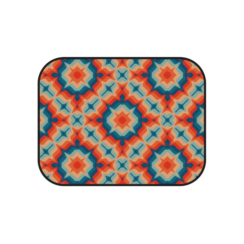 Groovy Retro Car Mats, Geometric Floormats for Vehicle,Retro Floor Mats for Car,1970s Car Decorations,70s Car Accessories for Women