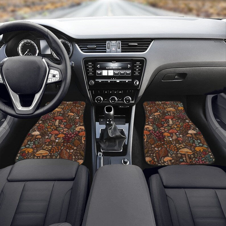 Mushroom Car Floor Mats, Car Mats Aesthetics, Car Floor Mats For Women, Floor Mats For Car, Boho Car Mats, Car Accessories For Women Boho