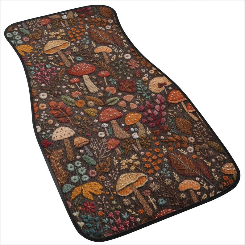 Mushroom Car Floor Mats, Car Mats Aesthetics, Car Floor Mats For Women, Floor Mats For Car, Boho Car Mats, Car Accessories For Women Boho