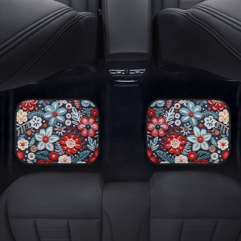 Floral Car Floor Mats, Car Mats Aesthetics, Car Floor Mats For Women, Floor Mats For Car, Boho Car Mats, Car Accessories For Women Boho