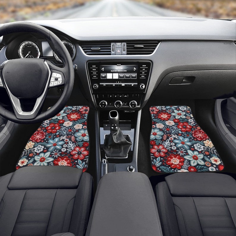 Floral Car Floor Mats, Car Mats Aesthetics, Car Floor Mats For Women, Floor Mats For Car, Boho Car Mats, Car Accessories For Women Boho