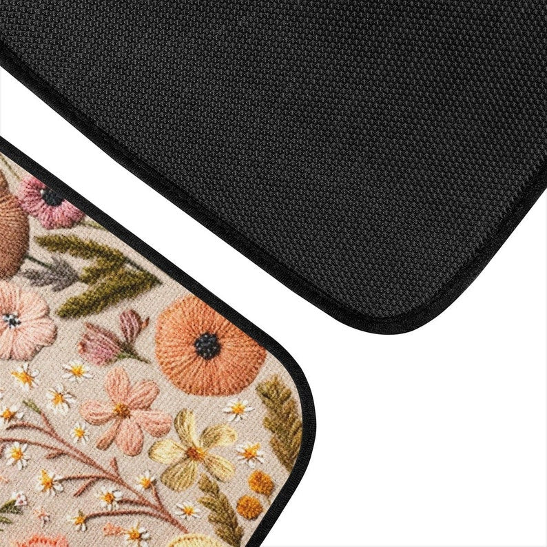 Summer Wildflowers Car Floor Mats, Car Mats Aesthetics, Car Floor Mats For Women, Floor Mats For Car, Boho Car Mats, Boho Car Accessories