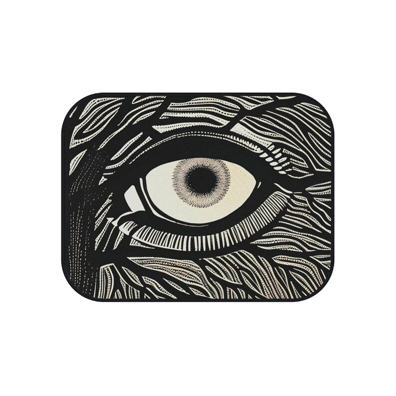 Car Mats Set of 4 Unique Third Eye Gothic Evil Eye Art Funky Designer Vehicle Suv Car Mats Fun Original Black White Mats New Car Gift