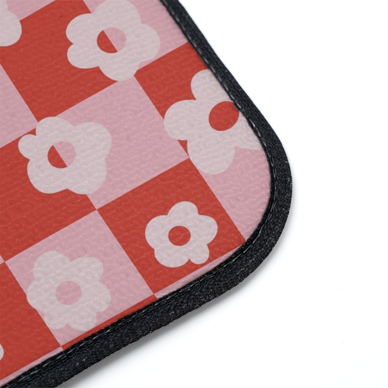 Red Retro Car Floor Mats, Gen Z Car Accessories, Floral Hippie Cute Car Decor for Women