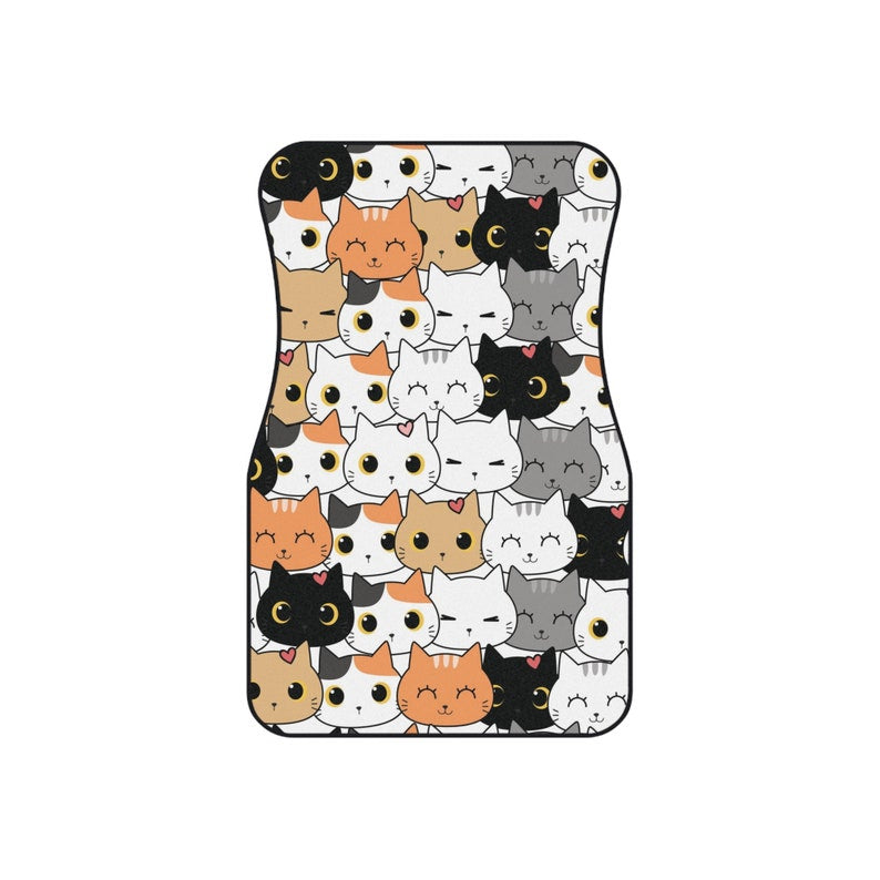 Set of 2 Cute Cats Car Floor Mats Veterinarian Gift For Cat Lovers Car Mats For Women Cat Mom Gift For Daughter Cute Car Accessories