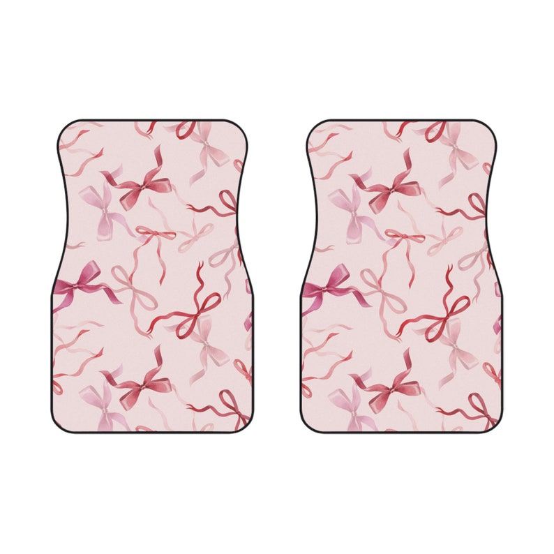 Set of 2 Pink Coquette Floor Mats Car Floor Mats Cute Car Accessories For Women Bow Car Accessories Hippie Gift For Her Interior Car Decor