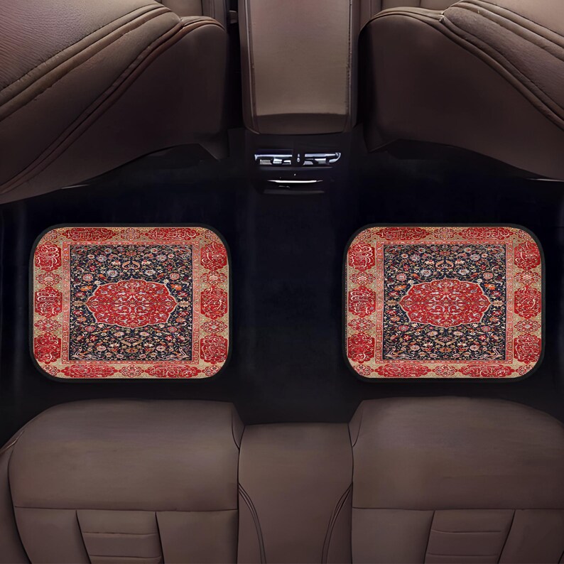 Persian Rug Pattern  Red Car Floor Mats