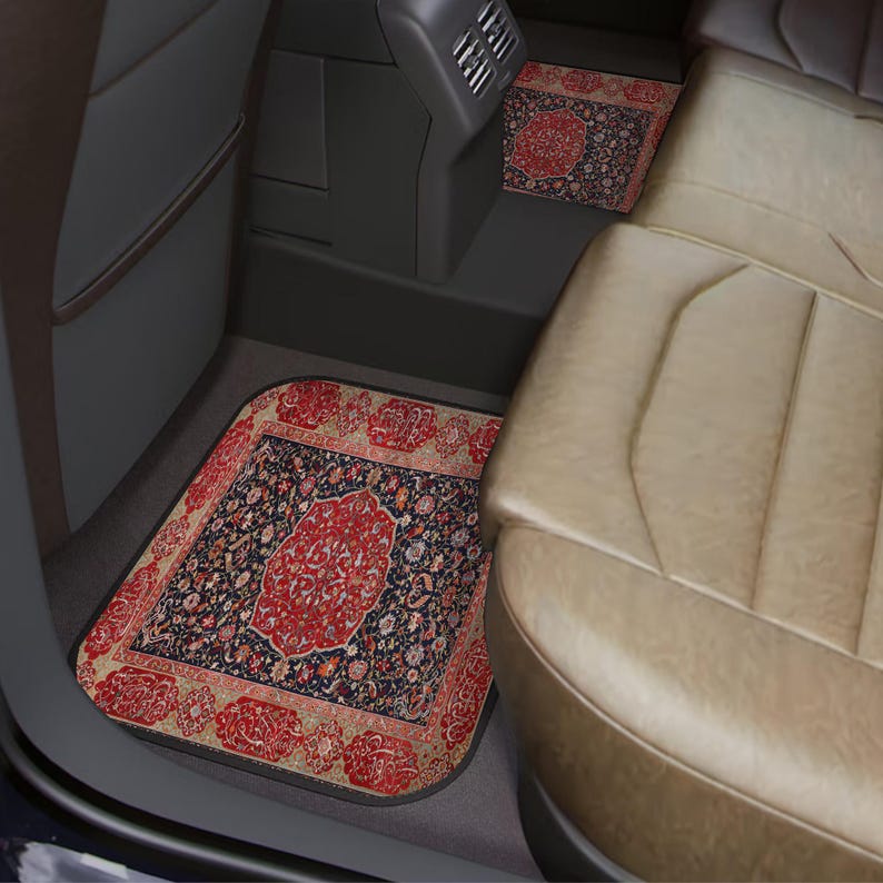Persian Rug Pattern  Red Car Floor Mats