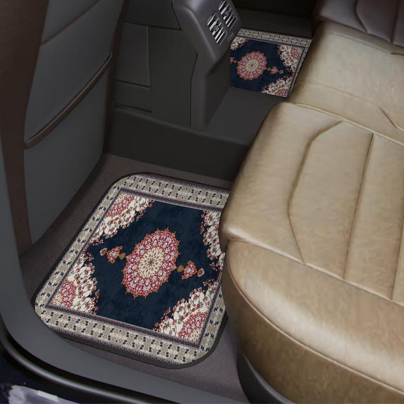 Persian Rug Pattern Blue Car Floor Mats