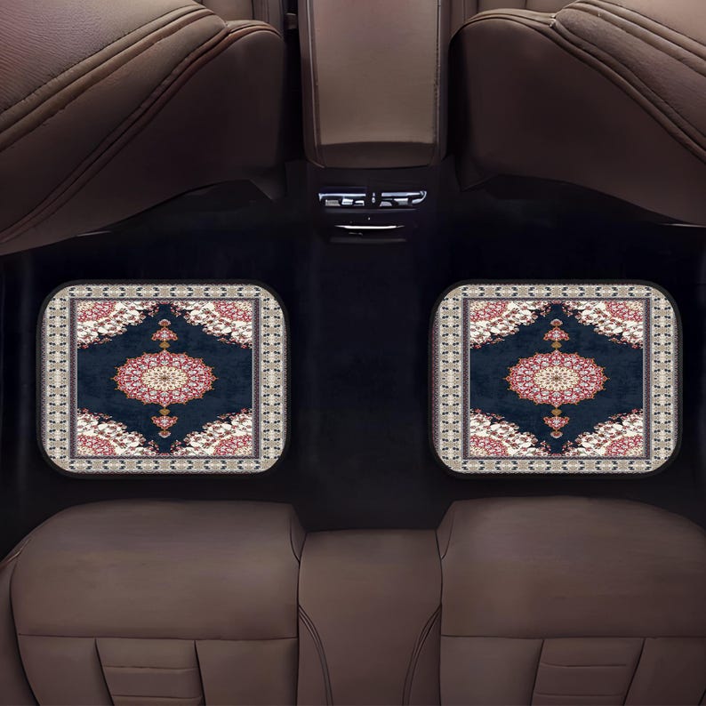Persian Rug Pattern Blue Car Floor Mats