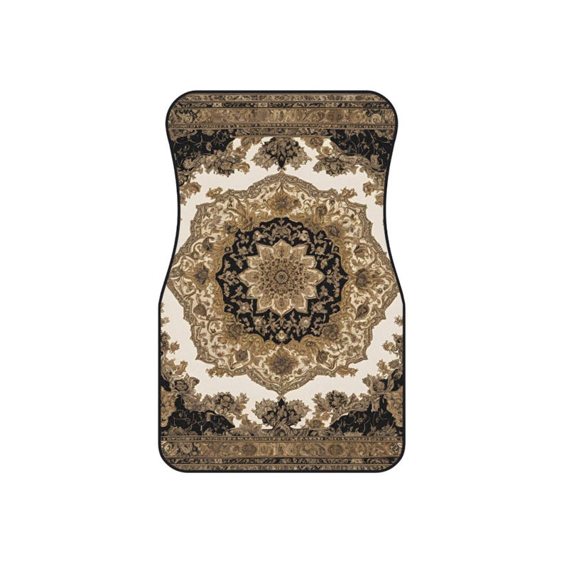 Gold Persian-Inspired Car Mats - Set of 4 - Custom Car Mats With Non-Slipping Backing - Luxury Car Mats - Elegant Car Mats for Men and Women