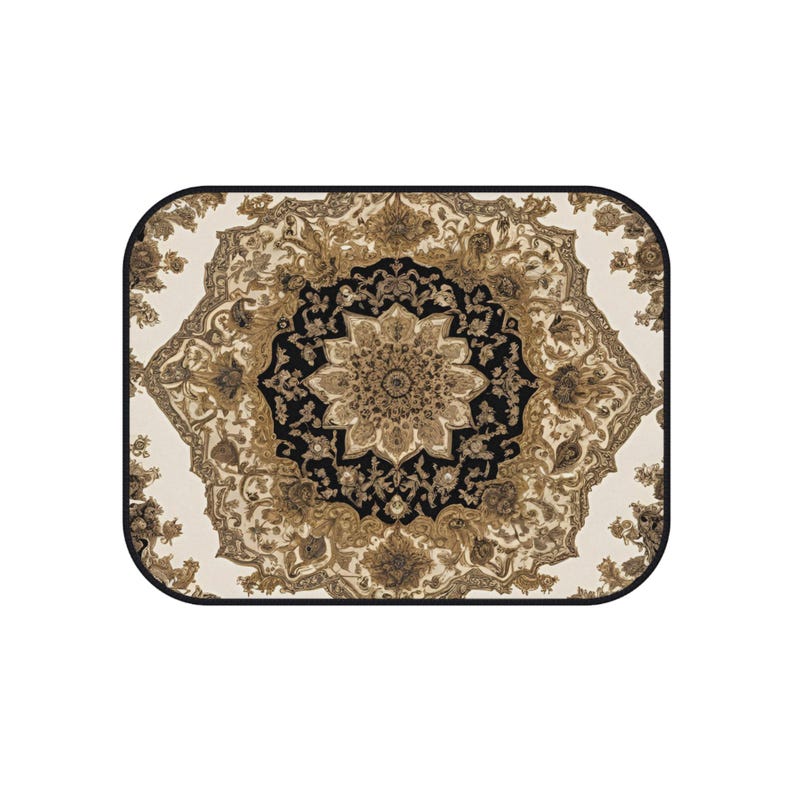 Gold Persian-Inspired Car Mats - Set of 4 - Custom Car Mats With Non-Slipping Backing - Luxury Car Mats - Elegant Car Mats for Men and Women