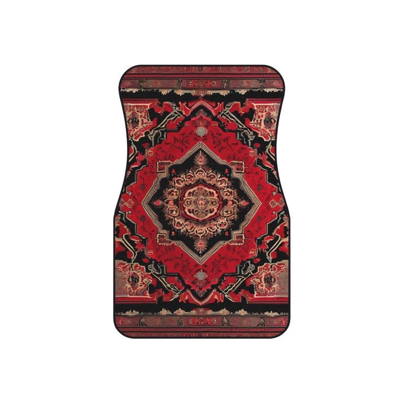 Persian-Inspired Car Mats - Set of 4 - Custom Car Mats With Non-Slipping Backing - Luxury Car Mats - Elegant Car Mats for Men and Women