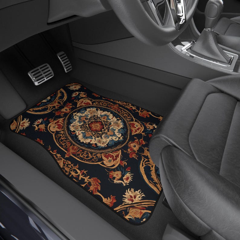 Colorful Persian-Inspired Car Mats - Set of 4 - Custom Car Mats With Non-Slipping Backing - Luxury Car Mats - Elegant Car Mats - Car Gift