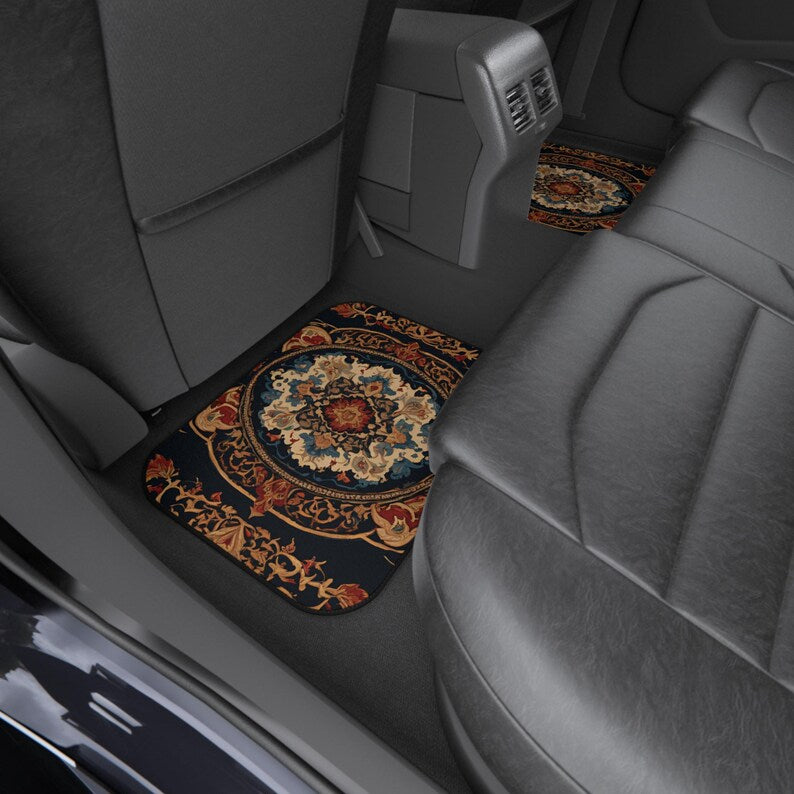 Colorful Persian-Inspired Car Mats - Set of 4 - Custom Car Mats With Non-Slipping Backing - Luxury Car Mats - Elegant Car Mats - Car Gift