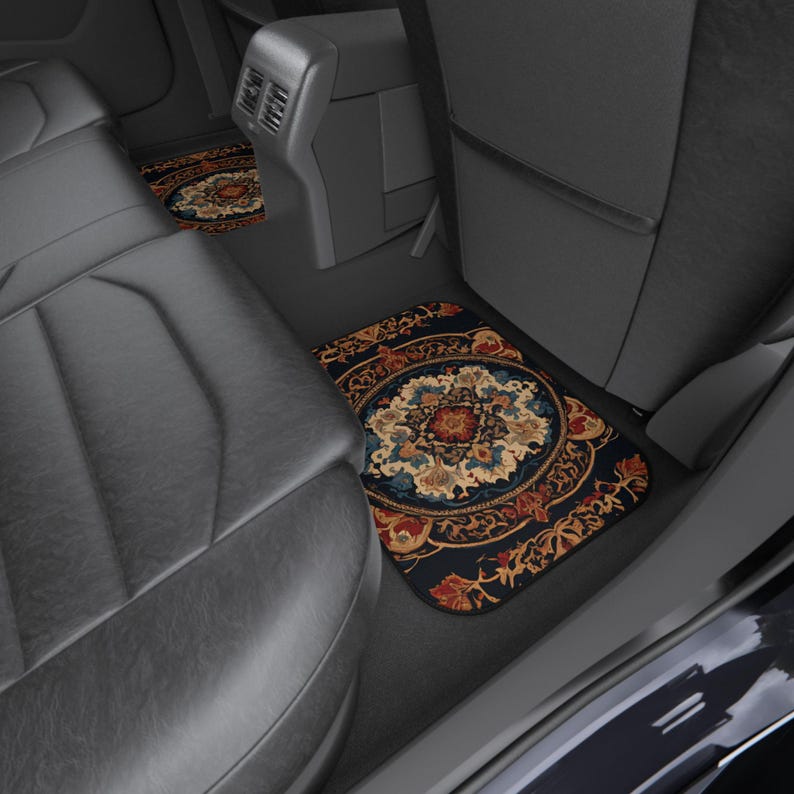Colorful Persian-Inspired Car Mats - Set of 4 - Custom Car Mats With Non-Slipping Backing - Luxury Car Mats - Elegant Car Mats - Car Gift
