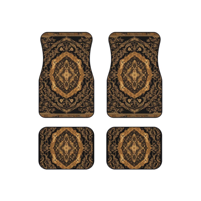 Colorful  Persian-Inspired Car Mats - Set of 4 - Custom Car Mats With Non-Slipping Backing - Luxury Car Mats - Elegant Car Mats, Car Gifts