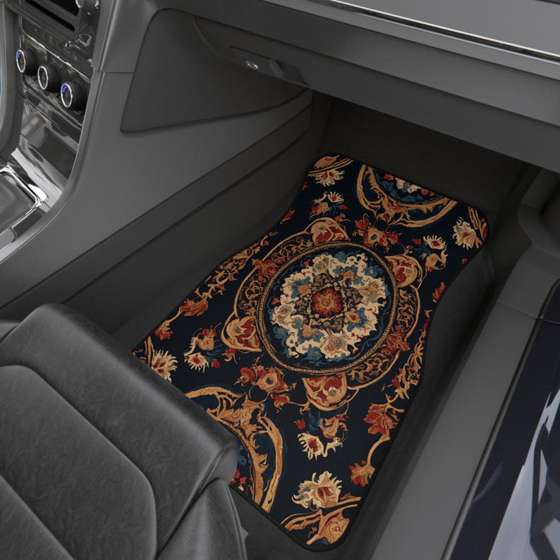 Colorful Persian-Inspired Car Mats - Set of 4 - Custom Car Mats With Non-Slipping Backing - Luxury Car Mats - Elegant Car Mats - Car Gift