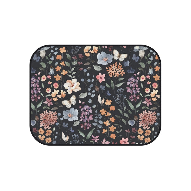 Floral Car Mats - Set of 4, Stylish Floor Mats for Cars, Boho Car Accessories, Unique Gifts for Her, Decorative Auto Mats