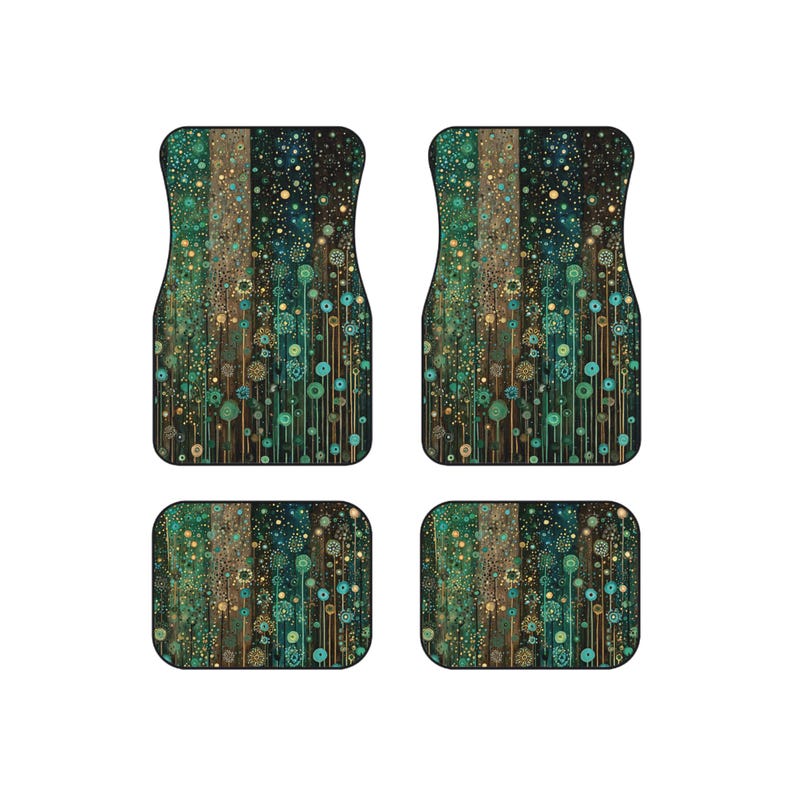 Car Mats (Set of 4), Klimt Inspired Girly Aesthetic Boho Floor Mats, Cute Car Interior Decor, Sweet 16 Gift, New Car Gift, Car Accessories