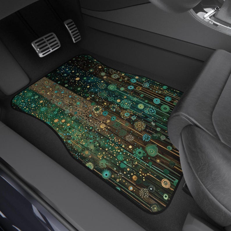 Car Mats (Set of 4), Klimt Inspired Girly Aesthetic Boho Floor Mats, Cute Car Interior Decor, Sweet 16 Gift, New Car Gift, Car Accessories