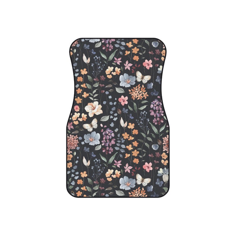 Floral Car Mats - Set of 4, Stylish Floor Mats for Cars, Boho Car Accessories, Unique Gifts for Her, Decorative Auto Mats