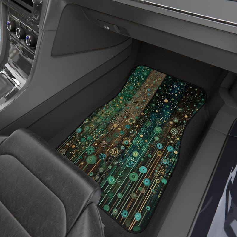 Car Mats (Set of 4), Klimt Inspired Girly Aesthetic Boho Floor Mats, Cute Car Interior Decor, Sweet 16 Gift, New Car Gift, Car Accessories