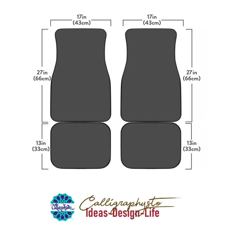 African Mud Cloth Rug, Afrocentric Brown Safari Car Mats: Universal Fit, Durable, Non-Slip Base-Set of 4