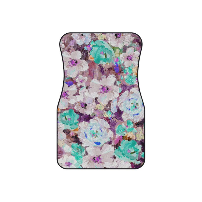 Floral Car Mats Set, Flower Print Floor Mats, Boho Car Accessories, Beautiful Interior Decor, Unique Gifts for Car Lovers