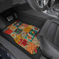 Boho Patchwork Car Mats: Floral Quilted Floor Protectors, 4-Piece Set-or 2-Christmas, Holiday Gift Idea for Car Lovers