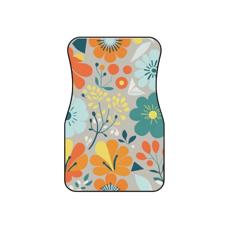 Vibrant Floral Car Mats Set, Colorful Vehicle Accessories, Car Decor, Gifts for Flower Lovers, Spring Home Decor