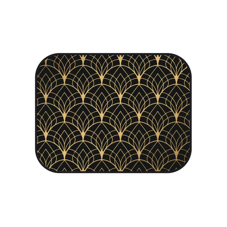 Luxury Persian Car Mats - Black & Gold, Anti-Slip (Set of 4)