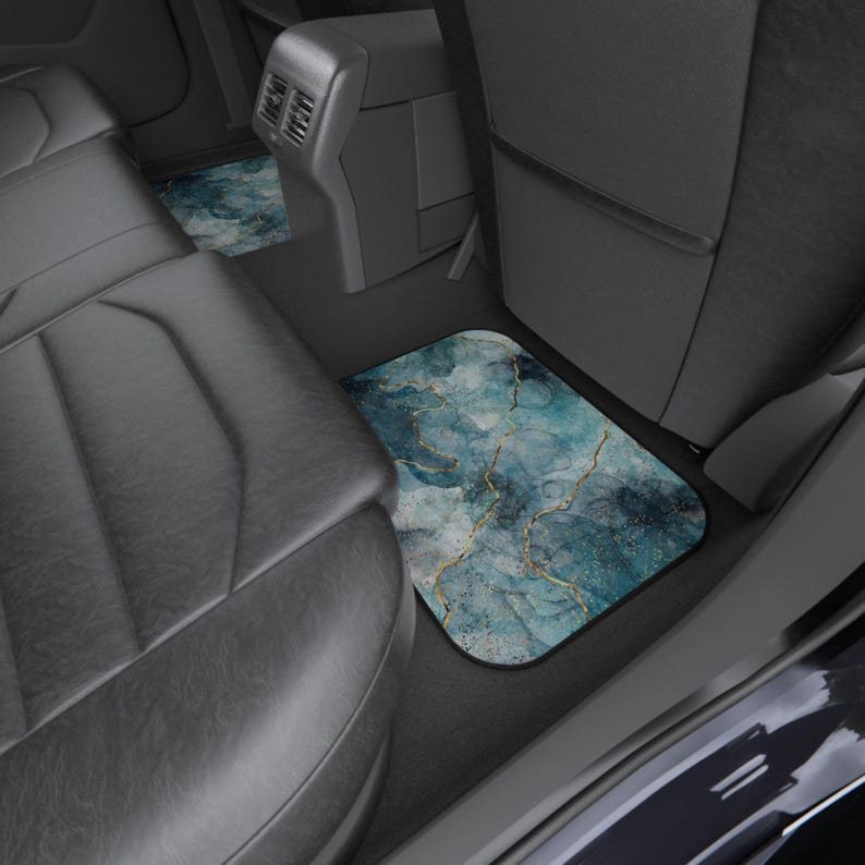 Car Mats - Glass Blue Ocean Luxury Design
