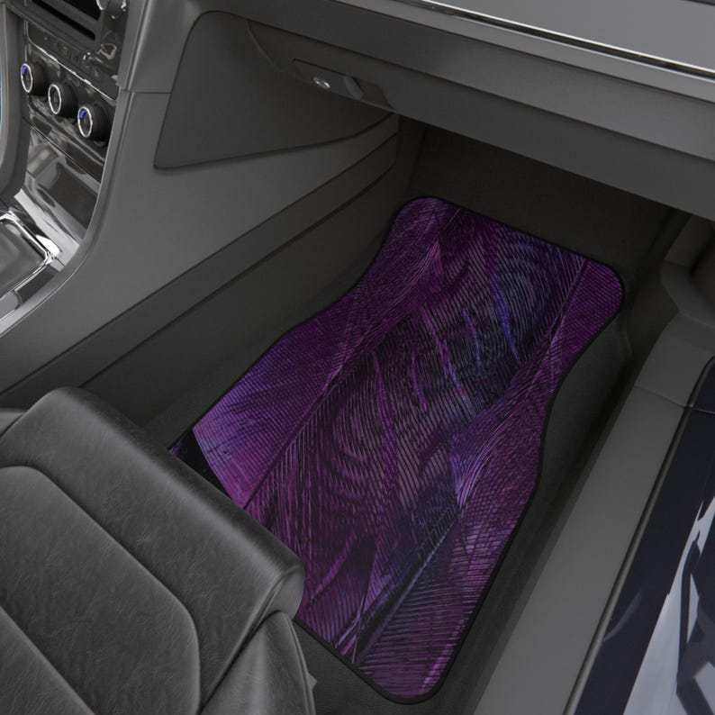 Car Mats, Set of 4 - Violet Texture Premium Luxury