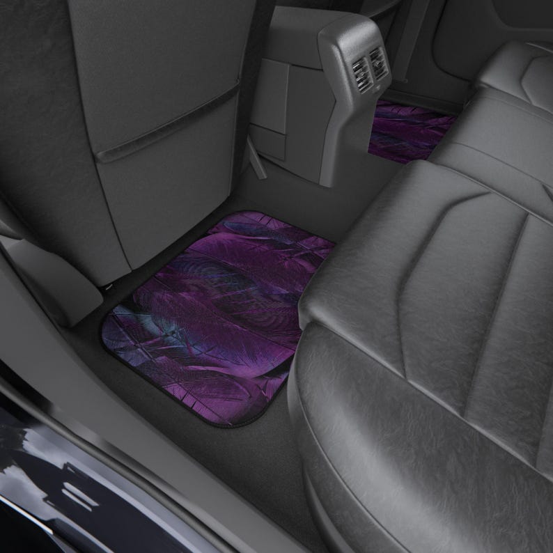 Car Mats, Set of 4 - Violet Texture Premium Luxury