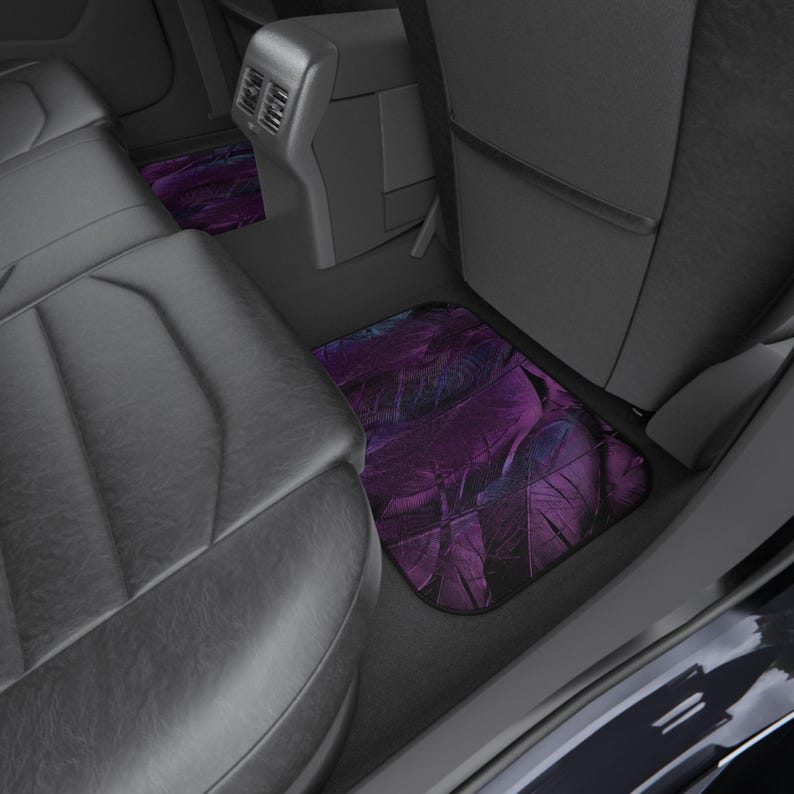 Car Mats, Set of 4 - Violet Texture Premium Luxury