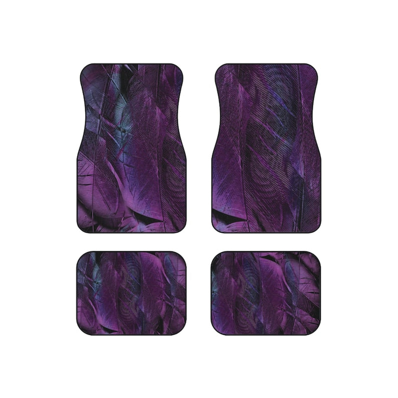 Car Mats, Set of 4 - Violet Texture Premium Luxury