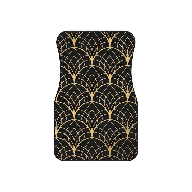 Luxury Persian Car Mats - Black & Gold, Anti-Slip (Set of 4)
