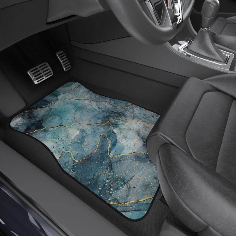 Car Mats - Glass Blue Ocean Luxury Design