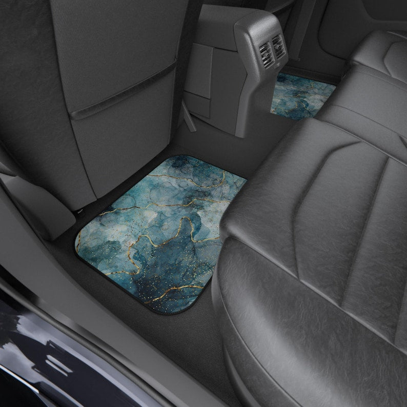 Car Mats - Glass Blue Ocean Luxury Design