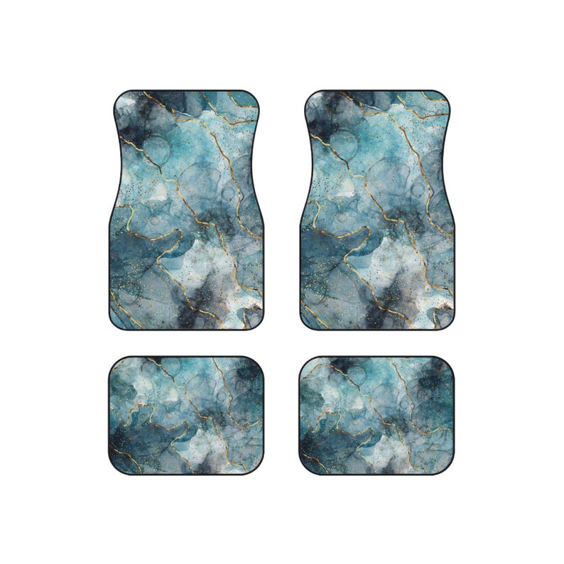 Car Mats - Glass Blue Ocean Luxury Design